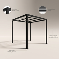 8 Ft. X 8 Ft. Matte Black Aluminum Pergola — Lifestyle