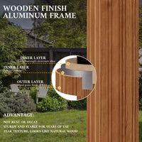 14 Ft. X 22 Ft. Double Galvanized Steel Roof Aluminum Wood-Looking Frame Outdoor Patio Hardtop Gazeb