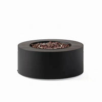 32 In. W X 13.5 In. H Iron Propane Gas Burning round Outdoor Patio Fire Pit in Dark Grey — Studio Shot